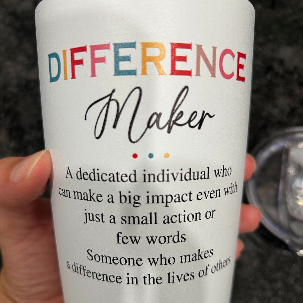 "Difference Maker" Stainless Steel Travel Tumbler – 20 oz